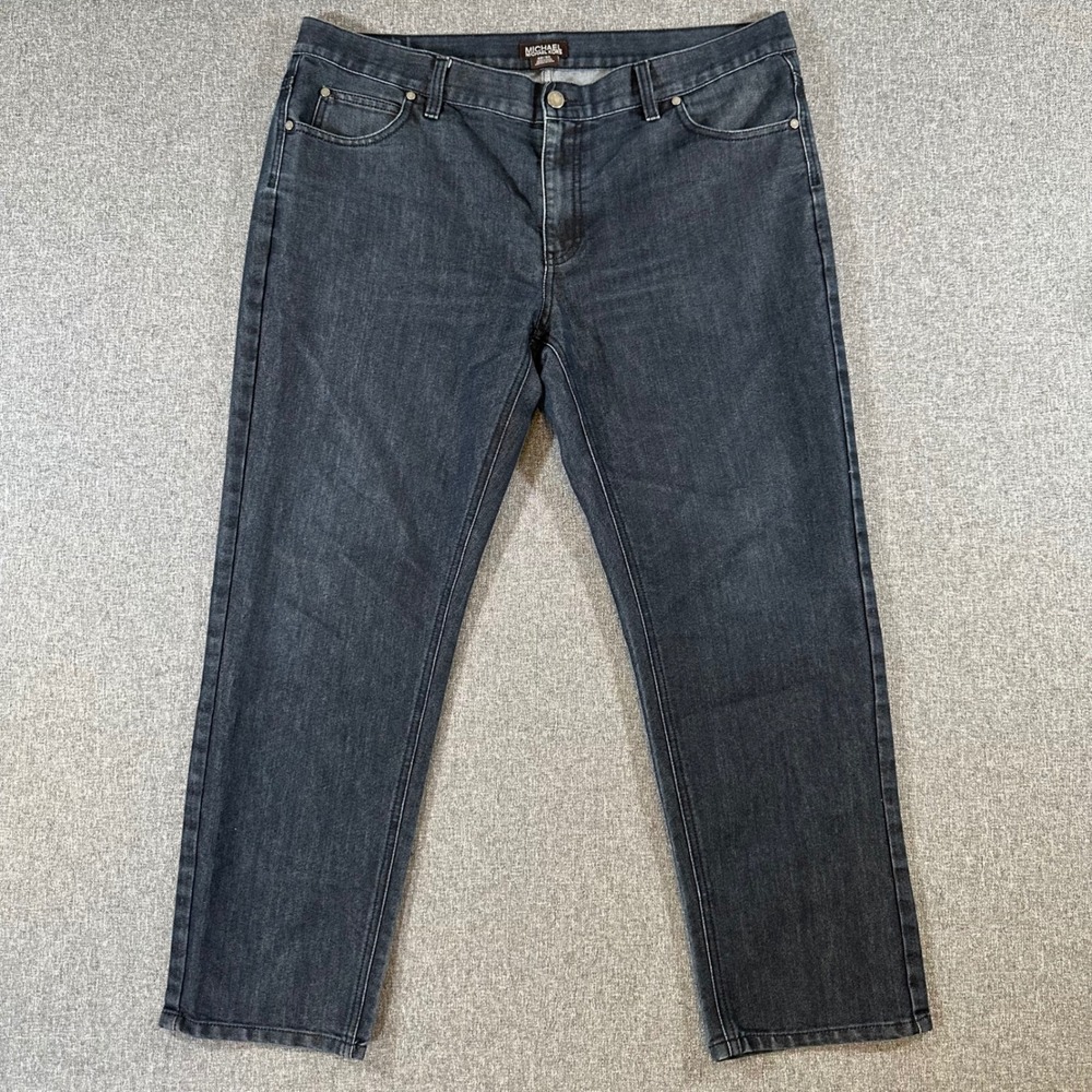 Michael Kors Mens Jeans 40x30 Dark Wash Blue Denim Straight Leg Slim Fit MK